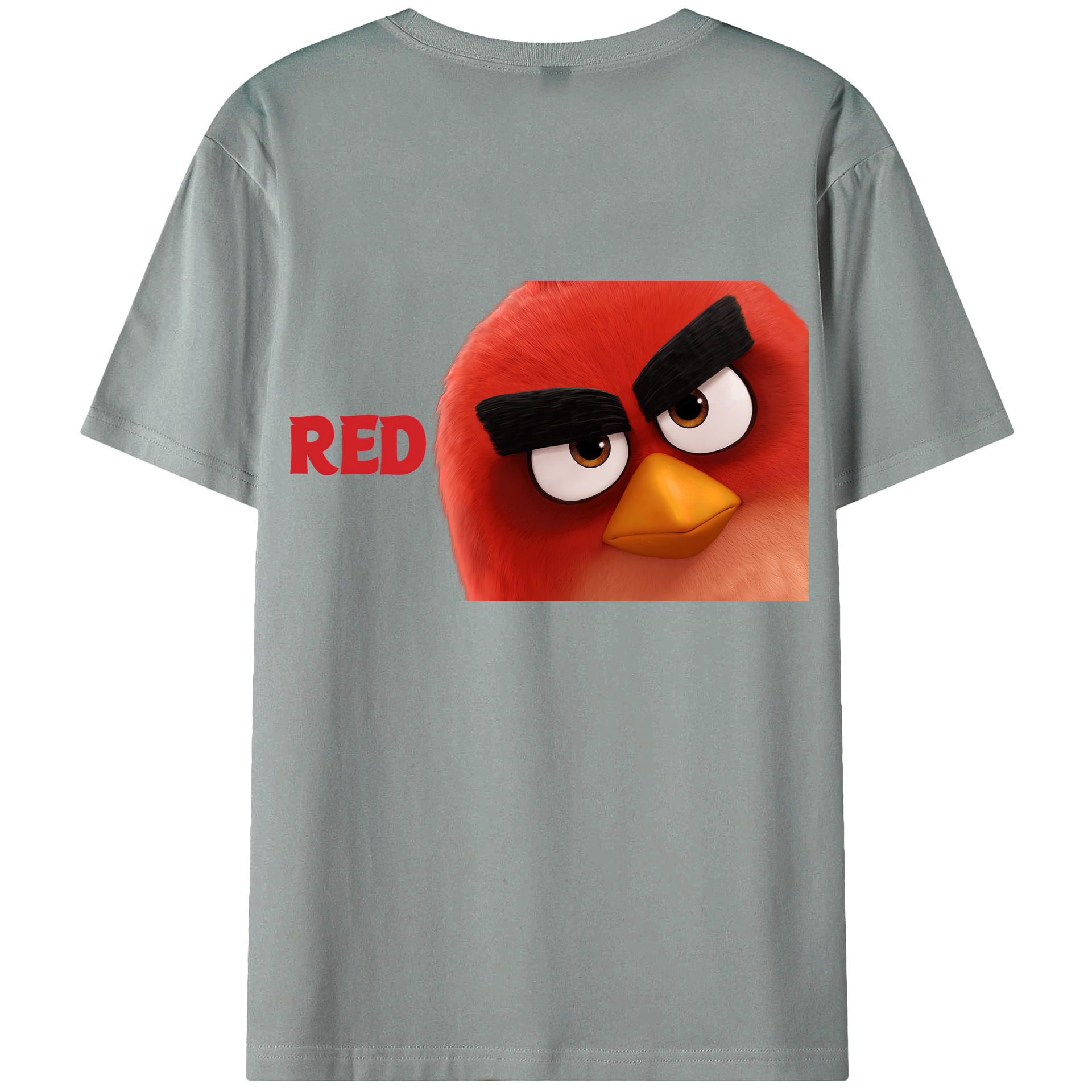 （画像用） Angry Birds アングリーバード 綿100％ メンズ半袖Tシャツ（バックプリント） 通気性